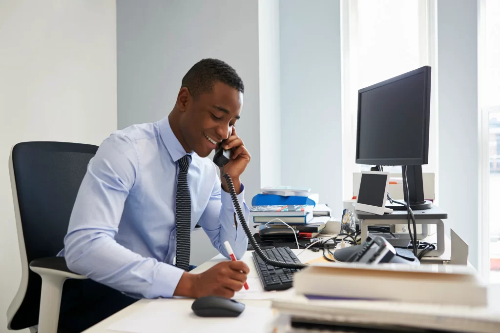 Businessman on call